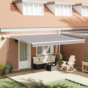 vidaXL Marchiză with Manual Gri deschis 450 × 300 cm Gri deschis