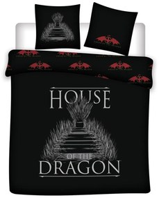 Urzeala Tronurilor Casa Dragonului dublu, set lenjerie pat dublu 240×220cm, 63x63 cm Microfibră