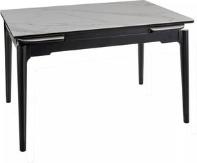 Masa extensibila SENTO, alb cu efect de marmura, ceramica/lemn, 120/18