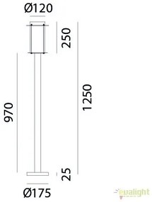 Stalp de exterior, inaltime 125cm cu protectie IP44, Loggia 264.11.OO