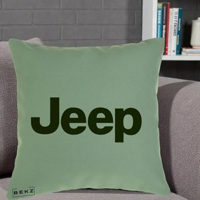 Perna Personalizata cu emblema Jeep, 40x40 cm, Verde, Husa Detasabila, Perna Inclusa, BEKZ®