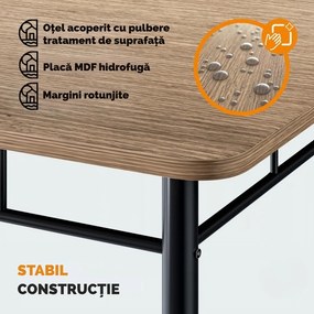 Set de masă LEO, 5 piese, negru/maro Casaria
