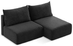 Colțar negru extensibil/cu spațiu de depozitare (cu colț pe partea dreaptă) Kalena – Makamii