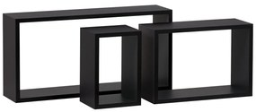 Set 3 rafturi de perete Pentiassa (negru mat). 1121157
