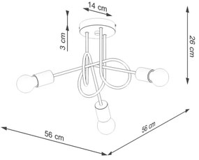 Lustră aplicată Sollux SL.1474 EMBER 3xE27/15W/230V alb/bej/fag
