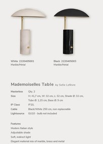 Veioza, lampa de masa design modern Mademoiselle alb