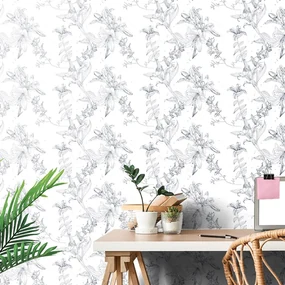 Tapet crinul delicat în design alb