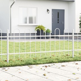 vidaXL Gard cu vârful în formă de arc, alb, 3.4x0.6m, din oțel