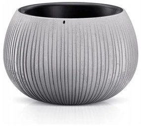 Ghiveci decorativ de flori, rotund, gri, 2.3 L, 23.8x16.1 cm, Beton Bowl