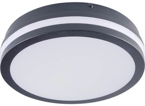 Plafonieră LED de exterior cu senzor Kanlux 38790 BENO 12/18W/230V 3000/3500/4000K IP65 antracit