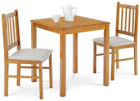 Set de dining din lemn masiv cu 2 scaune, 69 x 69x 75 cm, stejar Iandhaus