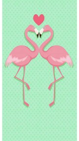 Prosop din microfibra cu uscare rapida Culoare verde, FLAMINGO LOVE