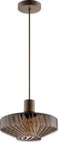 Brilliant - Pendul pe cablu LYN 1xE27/20W/230V Ø 28 cm maro/maro fumuriu