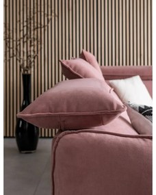 Colțar roz deschis extensibil cu tapițerie din catifea (cu colț pe partea dreaptă) Sweet Harmony – Miuform