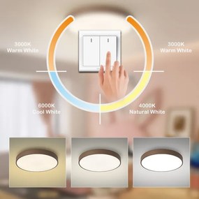 Brilagi - Plafonieră LED POOL, 60 W, 230 V, 3000/4000/6000 K, Ø 60 cm, maro