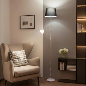 Brilagi - Lampadar CERIA 2 în 1 1xE27/100W/230V + 1xE14/25W alb/negru