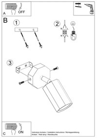 Spot de perete ZEKE 1xGU10/40W/230V stejar Sollux SL.1028