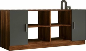 Comoda 956LCS1504, nuc/gri, PAL melaminat, 140x46x62 cm