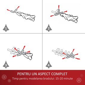 Brad de Craciun Artificial, Brad de sarbatori Argintiu Inalt 150 cm decoratiune de craciun HOMCOM | Aosom Romania