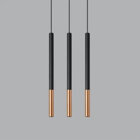 Lustră pe cablu MOSAIC 3xG9/12W/230V neagră/cupru
