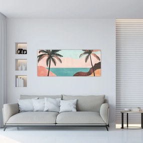 Tablou - Palmieri la mare (120x50 cm)