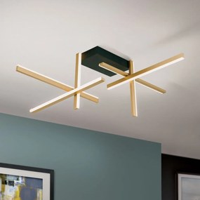 Plafoniera LED moderna stil minimalist STARGATE 52W negru/auriu