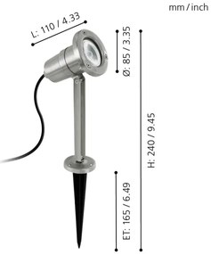 Eglo 94111 - Corp de iluminat LED exterior NEMA 1xGU10/5W/230V
