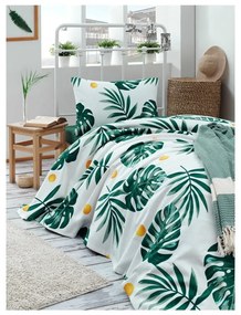 Set cuvertură și 2 fețe de pernă din bumbac Masso Jungle, 200 x 220 cm