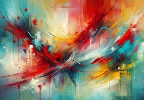Fototapet - Abstracție cu roșu (147x102 cm)