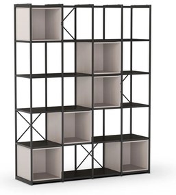 Bibliotecă neagră/crem 140x179 cm Anya – Marckeric