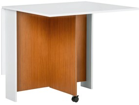 HOMCOM Masă extensibilă pliabilă mobilă cu design modern, 120 cm x 80 cm x 73 cm, Tei + Alb | Aosom Romania