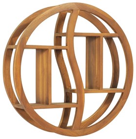 320770 vidaXL Raft de perete Yin Yang, 60x15x60 cm, lemn masiv de tec