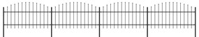 vidaXL Gard de grădină cu vârf tip suliță din oțel 714,5x125 cm, negru