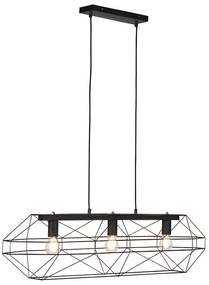 Lampă suspendată industrială neagră cu 3 lumini - Carcass