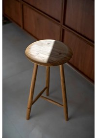 Scaun de bar în culoare naturală din lemn de stejar (înălțime șezut 75 cm) Blanc – Gazzda