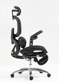VIGOCHAIR ULTRA PRO ROLLER Scaun ergonomic, spatar reglare verticala, suport lombar cu masaj si incalzire, sezut translatie, cotiere 6D, suport picioare, Full Mesh, Negru