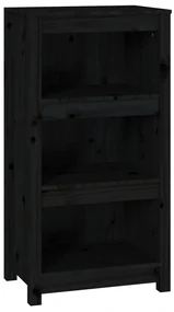 821708 vidaXL Bibliotecă, negru, 50x35x97 cm, lemn masiv de pin