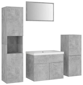 3071094 vidaXL Set mobilier de baie, gri beton, lemn prelucrat