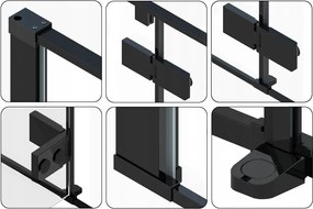 Cabina de dus Fargo cu cadita alba 90x90 negru mat