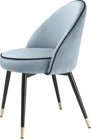 Set de 2 scaune design elegant LUX Cooper, catifea albastra 114304 HZ