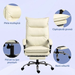Vinsetto Fotoliu Birou Negru – Rabatabil, Suport Picioare &amp; Ergonomic | Aosom Romania