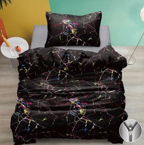 Lenjerie de pat din bumbac COLORIAX negru Dimensiune lenjerie de pat: 70 x 90 cm | 140 x 200 cm