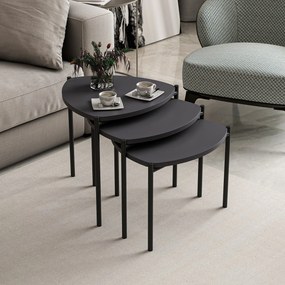 Set măsuțe de cafea Lena 3 (Antracit). 1073000