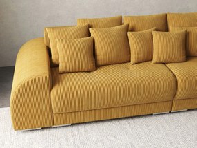 Canapea extensibilă dumonde cu 2 lăzi de depozitare si sezut confortabil din spuma high-density, Verona Zoom Mustar 310x100 cm