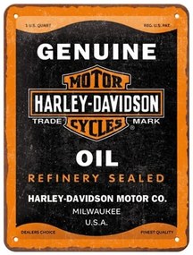 Placă metalică Harley-Davidson - Genuine Oil