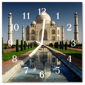 Ceas de perete din sticla pătrat Taj Mahal Arhitectura Multi-colorat