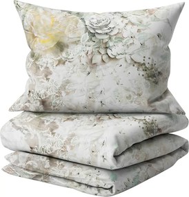 Lenjerie de pat din satin de bumbac AURORA WHITE cu model Dimensiune lenjerie de pat: 2 buc 60 x 70 cm | 200 x 200 cm