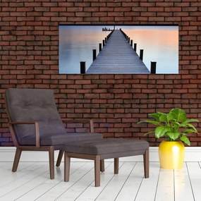 Tablou - Ponton de la Lacul Starnberger, Bavaria, Germania (120x50 cm)