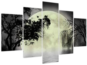 Tablou - Lună plină deasupra apei (150x105 cm)