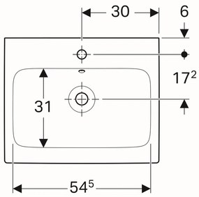 Lavoar baie incastrat alb 60 cm, dreptunghiular, Geberit iCon